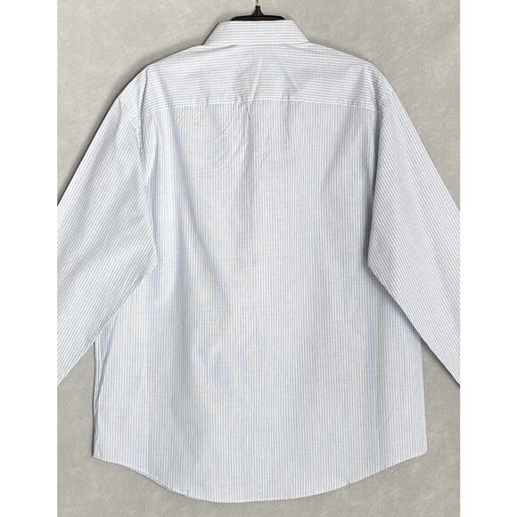 Calvin Klein Men's Large 16-16.5 34/35 Dress Shirt Regular Fit Blue Check NEW - Picture 7 of 13